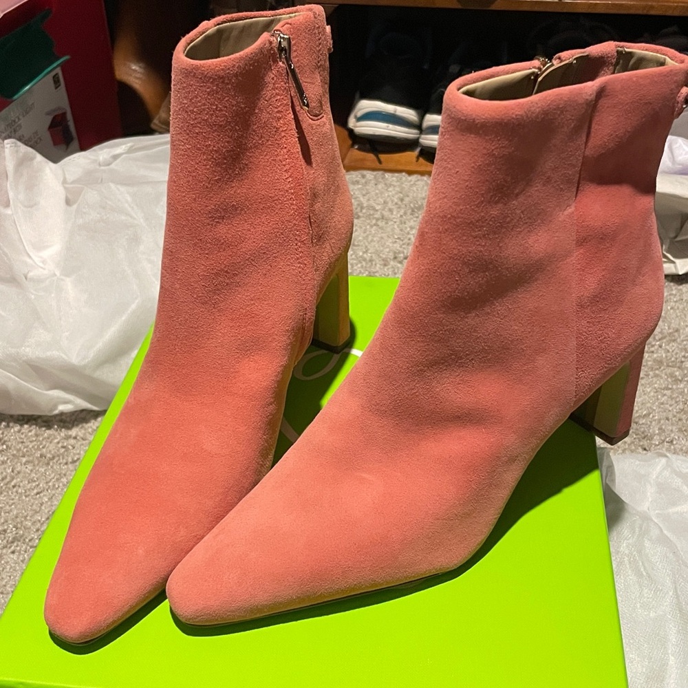 Sam Edelman Dusty Pink Saige Suede Heeled Boots